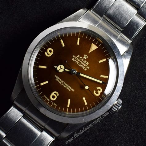 vintage rolex explorer gilt dial.